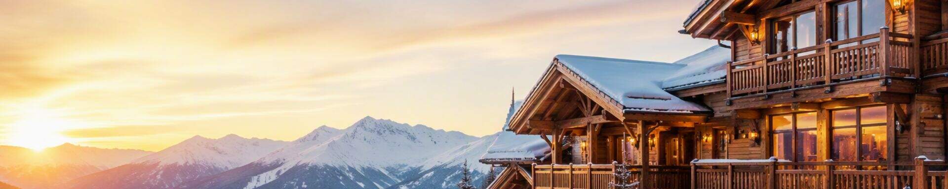 zonsondergang, bergen, wintersport 