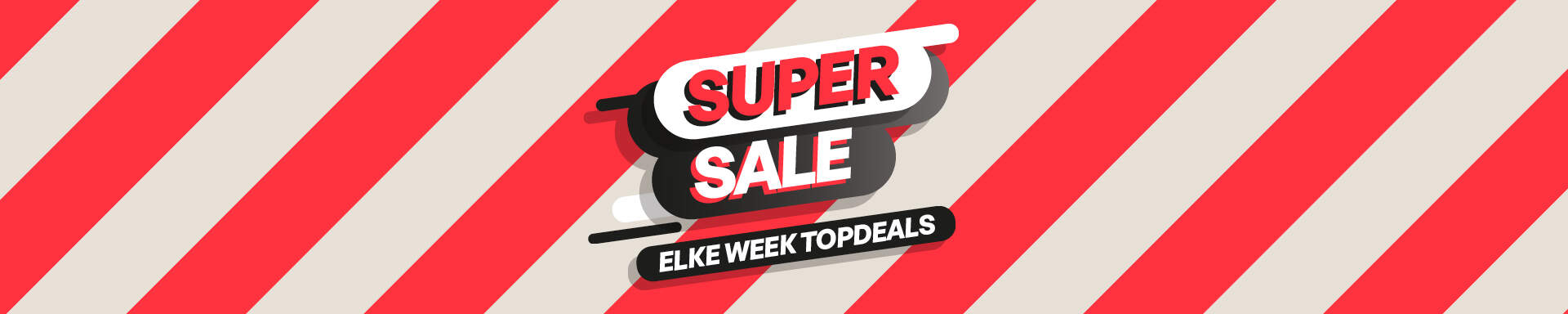 Rood beige gestreepte Super Sale banner