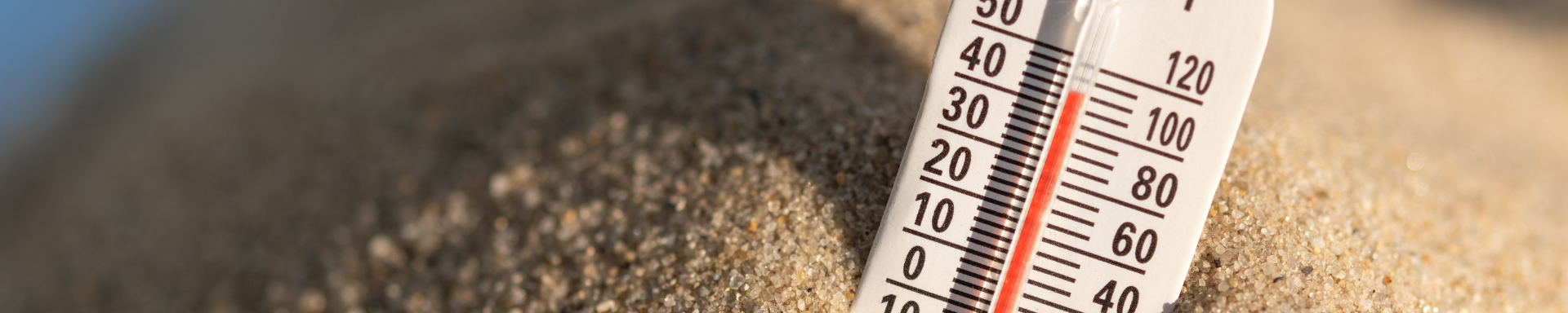 Thermometer in het zand