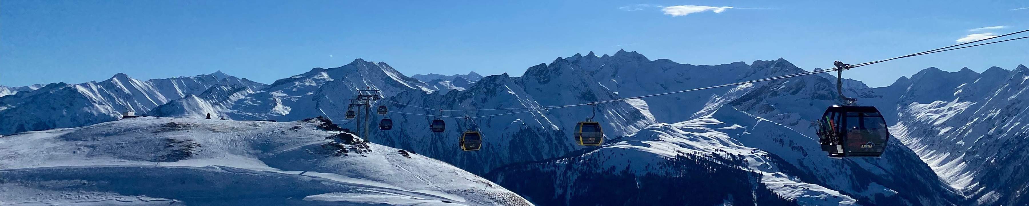 gerlos gondel sneeuw bergen bergtop zonnig weer