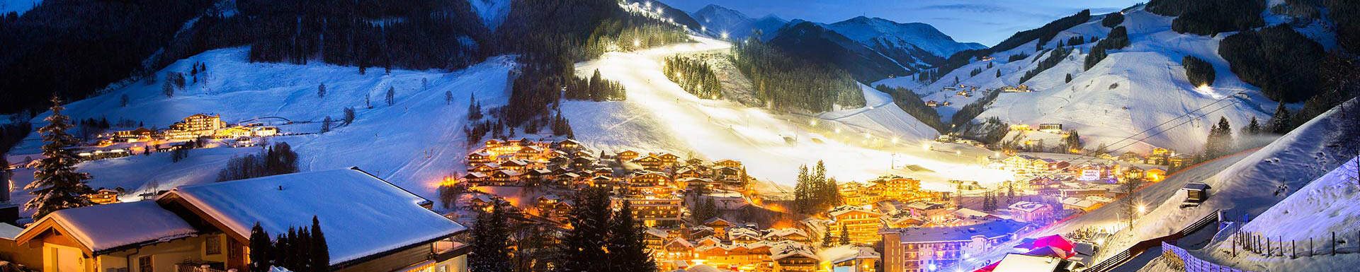 Velichte skipiste saalbach, oostenrijk