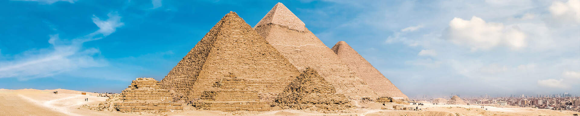 Zicht op de Piramiden van Gizeh in Cairo, Egypte